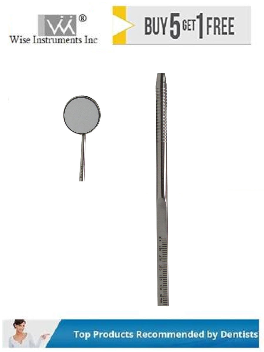 Mirror # 5 Front Surface Rhodium Coated With Endo Ruler Handle – Wise ...