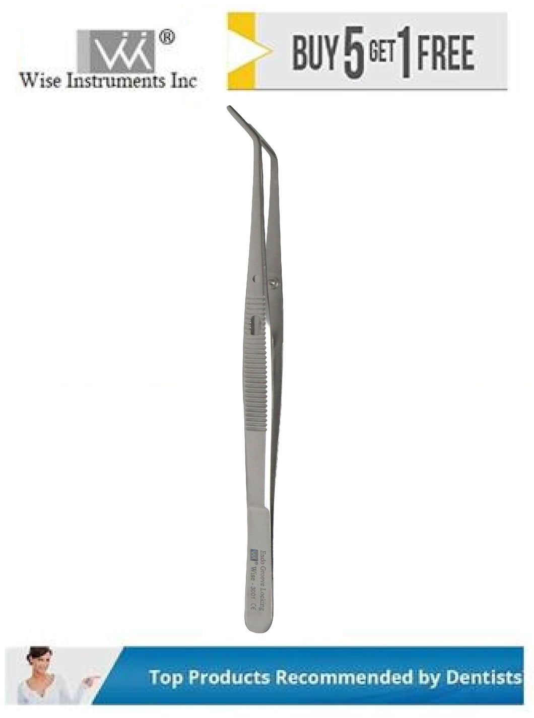 Locking Endodontic Pliers #3 with Grooved Tips, Endo Tweezer